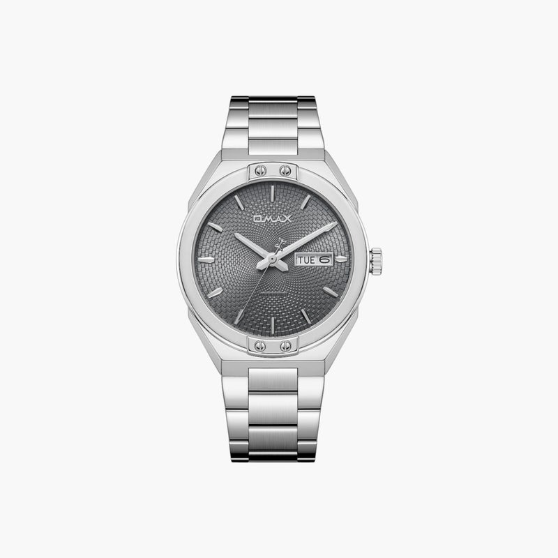 OMAX Silver Stainless Steel Men's Watch - Image 1